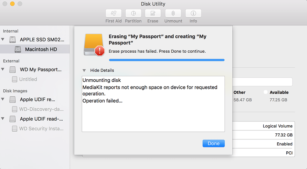 how much space in passport for mac